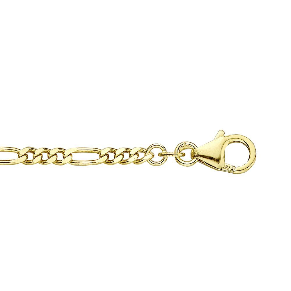 Gouden collier figaro 1,5mm 45cm met zilverkern 40-f01545
