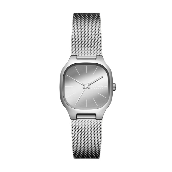 Skagen dames pols horloge staal met stalen Mesh band uit de Mellem Lilli collectie 3 atm waterdicht.