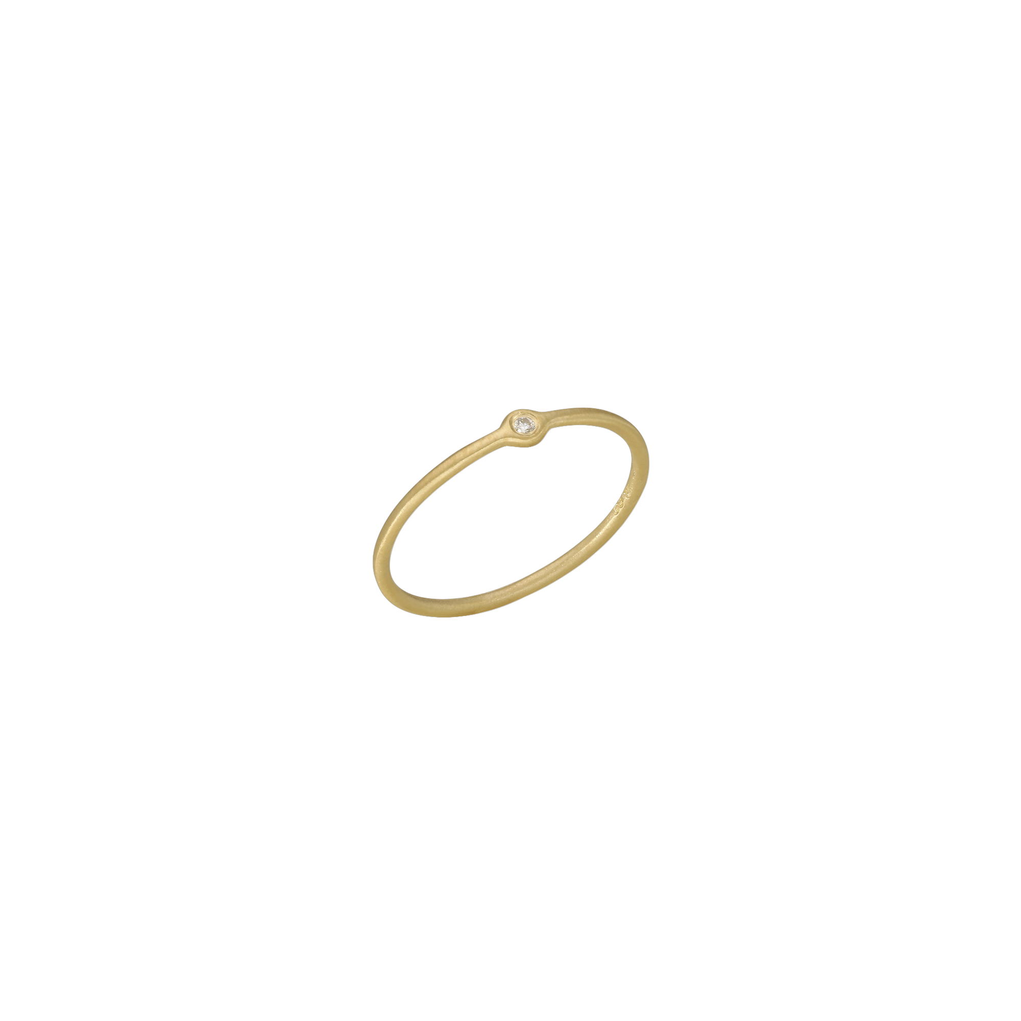Een 18 krt geelgouden ring van Antonio Bernardo model Dany met diamant 0.01 crt.