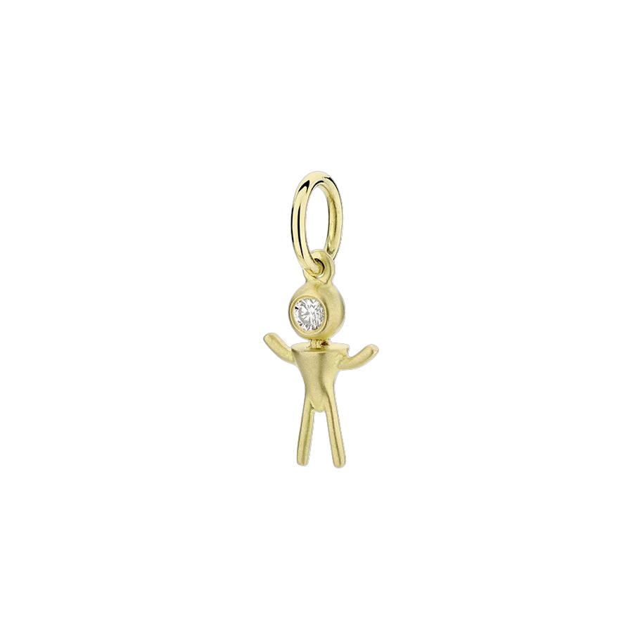 Een 18 krt geelgouden hanger van Antonio Bernardo  model My Boy met een diamant briljant geslepen
