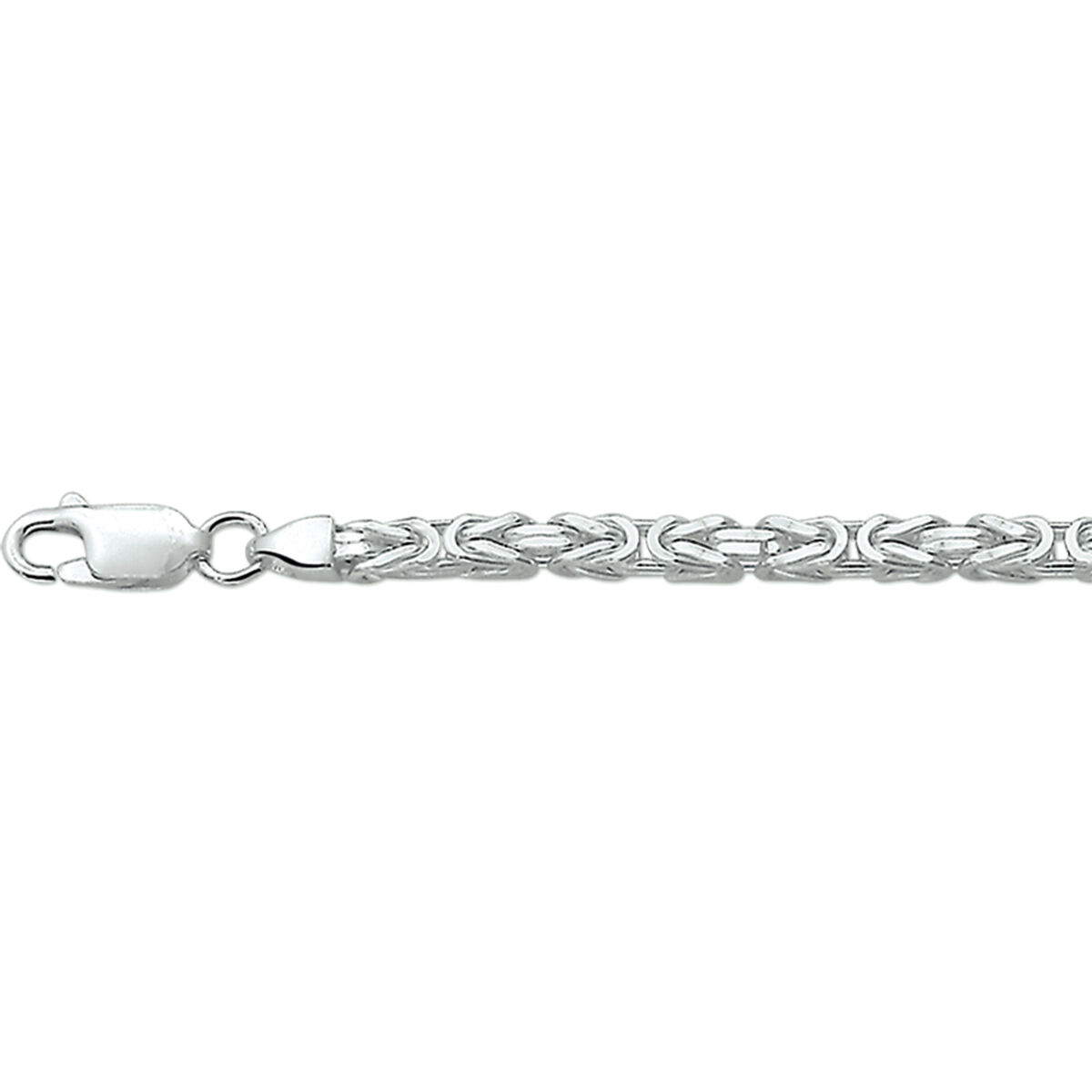 925 Zilveren collier. Konings schakel op een lengte van 55 cm. Met karabijn sluiting.