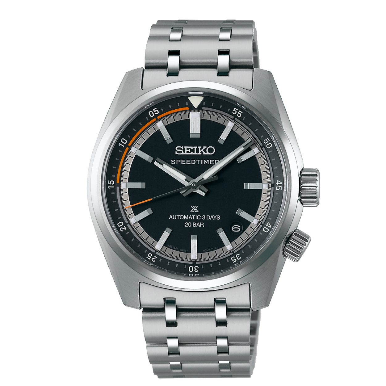 Dit is een herenhorloge van het merk Seiko. Het is een analoog horloge gemaakt van staal. De diameter van de kast is 39.5 mm en de kast is 11.95 mm dik.
De verdere specificaties van het horloge zijn als volgt:
Kastvorm: rond
Kastkleur: zilverkleurig
Kastmateriaal: staal
Bandbreedte: 18 mm
Bandlengte: 264.5 mm
Sluiting: vouwsluiting met drukker
Wijzerplaatkleur: zwart
Glassoort: saffier glas
Waterdichtheid: 20 ATM
Techniek: automaat