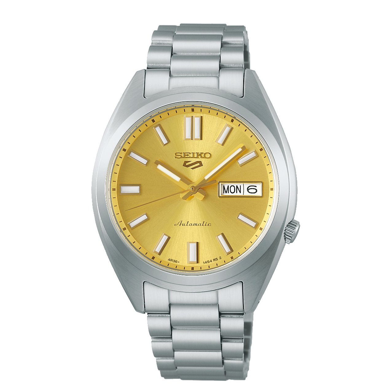 Dit is een herenhorloge van het merk Seiko. Het is een analoog horloge gemaakt van staal. De diameter van de kast is 37.4 mm en de kast is 12.52 mm dik.
De verdere specificaties van het horloge zijn als volgt:
Kastvorm: rond
Kastkleur: zilverkleurig
Kastmateriaal: staal
Bandbreedte: 18 mm
Bandlengte: 252.4 mm
Sluiting: vouwsluiting met drukkers
Wijzerplaatkleur: Goudkleurig
Glassoort: hardlex mineraal glas
Waterdichtheid: 10 ATM
Techniek: automaat