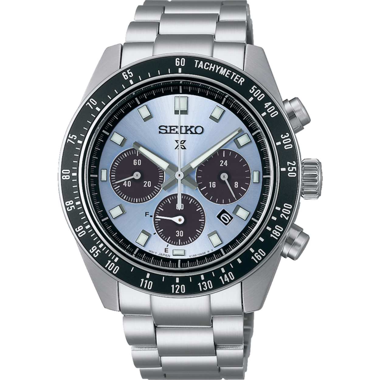 Dit is een herenhorloge van het merk Seiko. Het is een chronograaf horloge gemaakt van staal. De diameter van de kast is 41.4 mm en de kast is 14 mm dik.
De verdere specificaties van het horloge zijn als volgt:
Kastvorm: rond
Kastkleur: zilverkleurig
Kastmateriaal: staal
Bandbreedte: 18 mm
Bandlengte: 251.4 mm
Sluiting: vouwsluiting met veiligheidsklepje en drukker
Wijzerplaatkleur: blauw
Glassoort: saffier glas
Waterdichtheid: 10 ATM
Techniek: solar