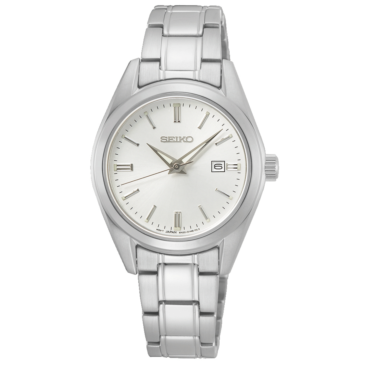 Dit dameshorloge is van het merk Seiko. Het is een analoog horloge gemaakt van staal. De diameter van de kast is 29 mm en de kast is 8 mm dik.
De verdere specificaties van het horloge zijn als volgt:
Glassoort: hardlex mineraal glas
Bandbreedte: 13
Kastmateriaal: staal
Waterdichtheid: 5 ATM
Techniek: quartz