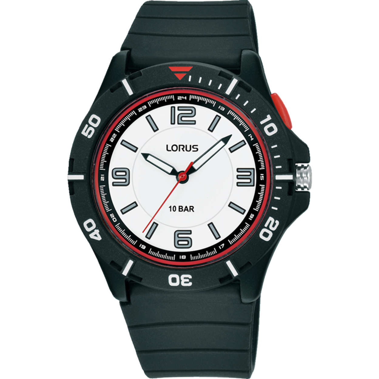 Dit is een horloge van het merk Lorus. Het is een analoog horloge gemaakt van kunststof. De diameter van de kast is 40 mm en de kast is 15.4 mm dik.
De verdere specificaties van het horloge zijn als volgt:
Kastvorm: rond
Kastkleur: zwart
Kastmateriaal: kunststof
Sluiting: gesp
Wijzerplaatkleur: wit
Glassoort: acryl glas
Waterdichtheid: 10 ATM
Techniek: quartz