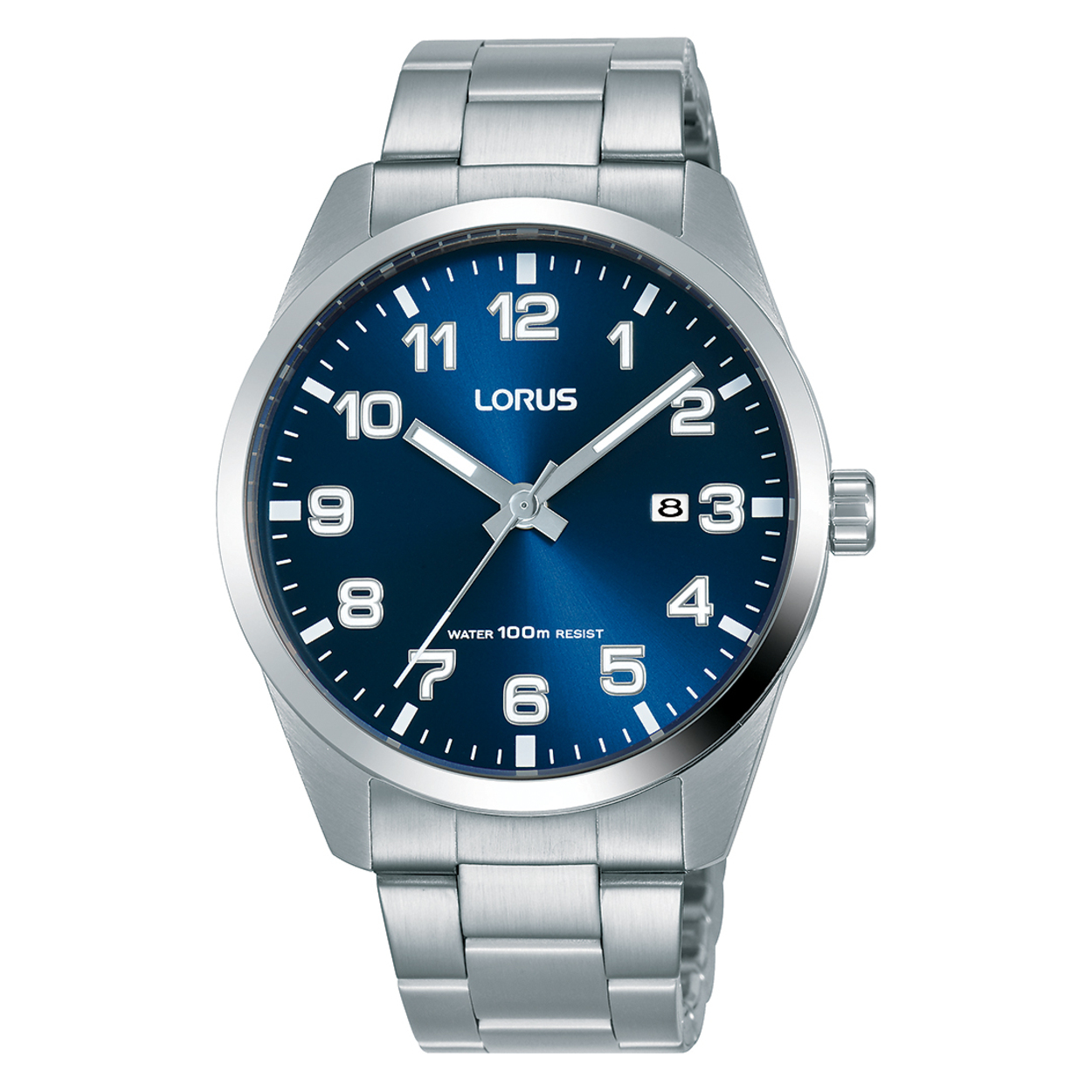 Dit is een herenhorloge van het merk Lorus. Het is een analoog horloge gemaakt van staal. De diameter van de kast is 39.5 mm en de kast is 11 mm dik.
De verdere specificaties van het horloge zijn als volgt:
Kastvorm: rond
Kastkleur: zilverkleurig
Kastmateriaal: staal
Bandbreedte: 18 mm
Bandlengte: 259.5 mm
Sluiting: vouwsluiting met drukker
Wijzerplaatkleur: blauw
Glassoort: hardlex mineraal glas
Waterdichtheid: 10 ATM
Techniek: quartz
