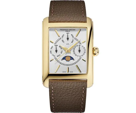 De Frederique Constant Classic Quartz Moonphase FC-265S4C5 is een elegante polshorloge met een klassieke maanfasefunctie. Dit horloge straalt tijdloze verfijning uit en is ideaal voor zowel formele als informele gelegenheden. Draag het bij zakelijke meetings of chique diners voor een stijlvolle uitstraling. De lederen band biedt optimaal comfort en past bij elke polsmaat.