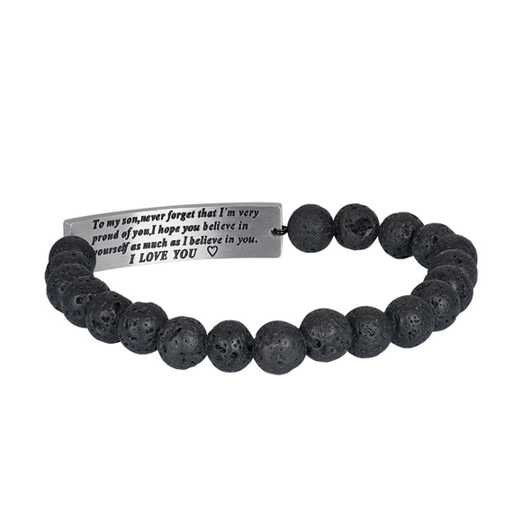 Ixxxi mannenarmband kralen met aan de binnenkant een tekst (zie afbeelding)