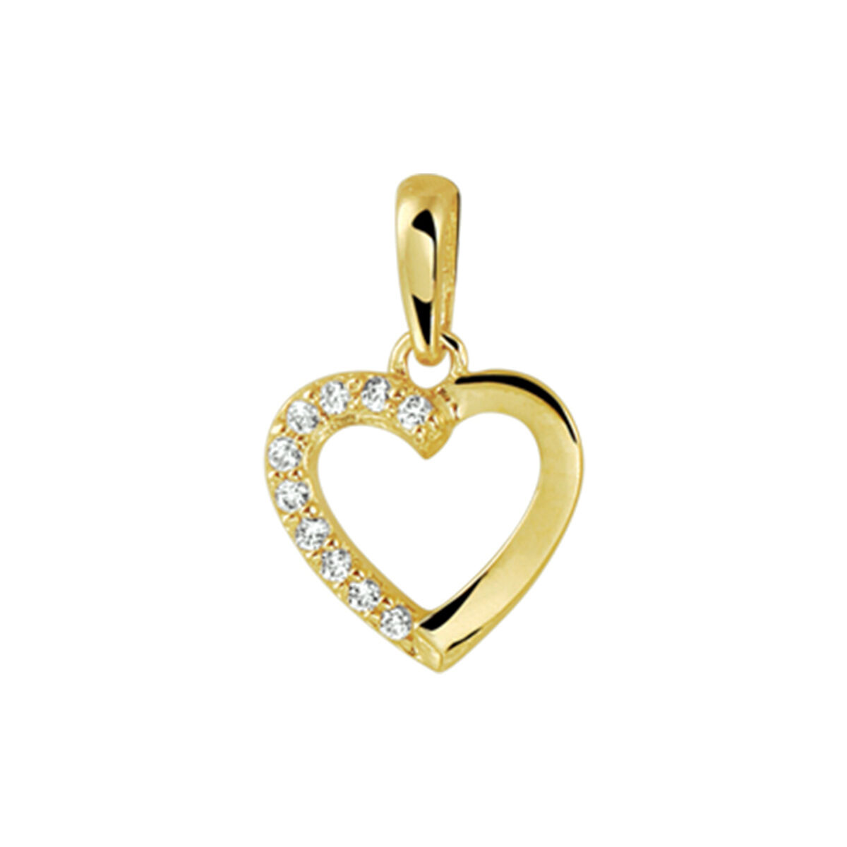 Gouden hanger hart zirkonia
