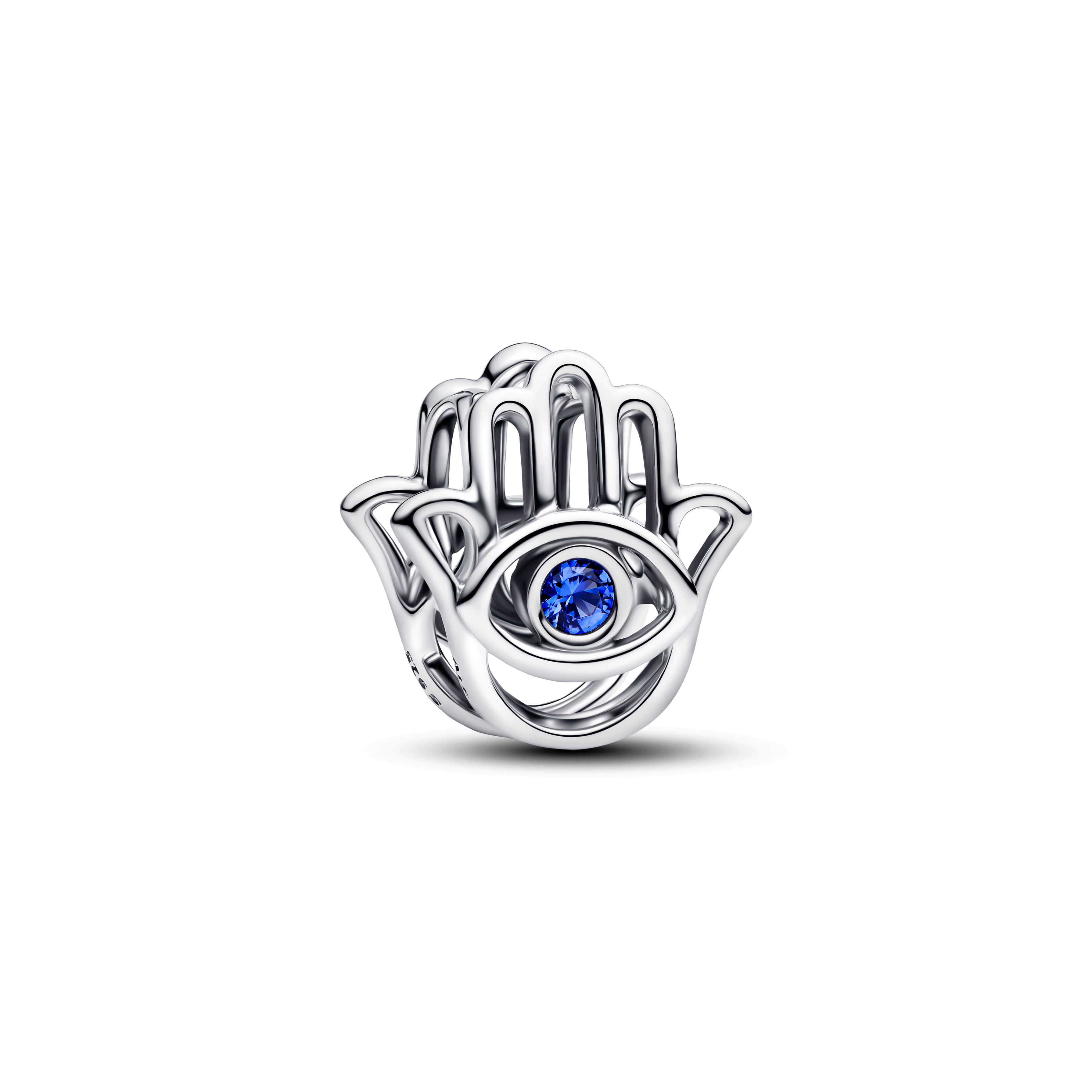 Pandora - Zilveren hand van Fatima / Hamsa hand mini met blauwe zirconia - 794062C01