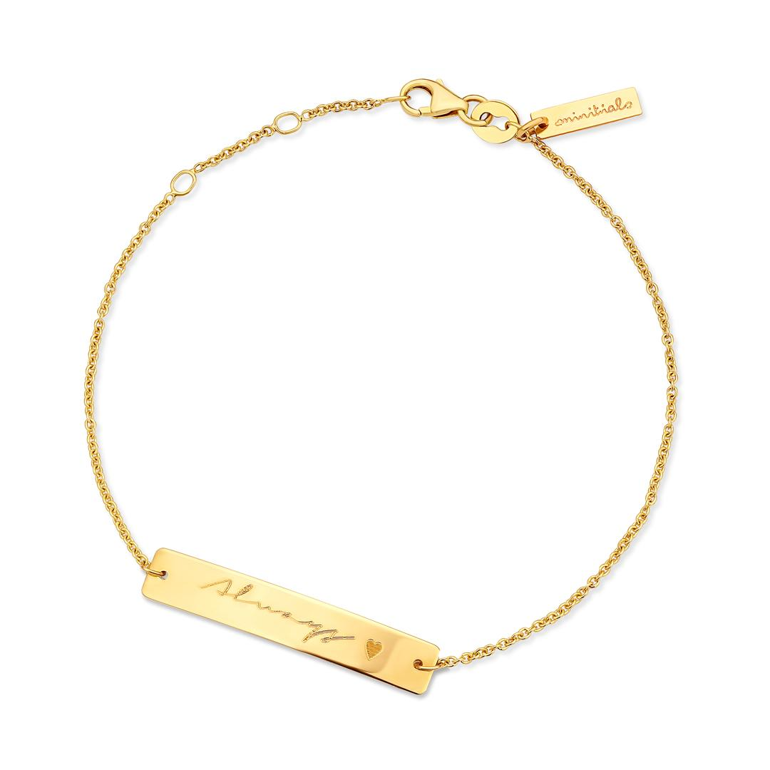 Met de Minitials Sparkle Snake Armband 18 krt draag je jouw geliefden altijd dicht bij je. Upload een (handgeschreven) tekst aan beide kanten en stel jouw perfecte Minitials armband samen.