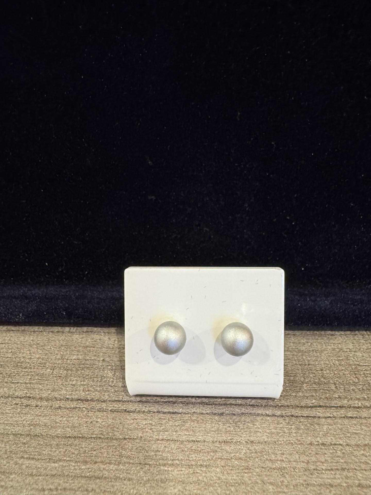 Stalen oorbellen aluminium zilveren bol