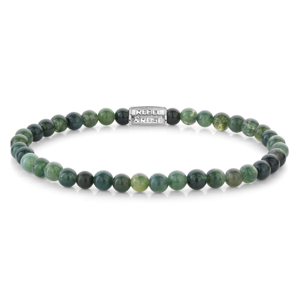 Armband van het merk Rebel & Rose. De armband heeft een hoogwaardige elastische stretch koord, met 4mm van Agaat.