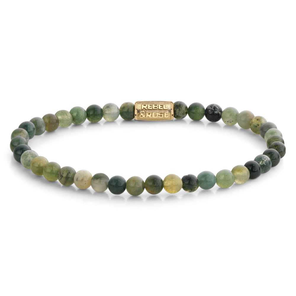 Armband van het merk Rebel & Rose. De armband heeft een hoogwaardige elastische stretch koord, met 4mm van Agaat.