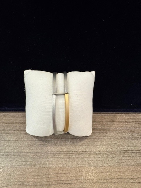 Aluminium armband balk zilver grijs goud 2x
