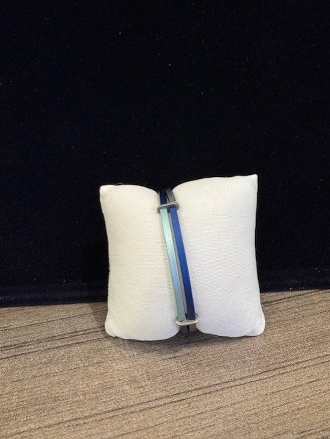 Stalen rekarmband aluminium gebogen rechthoek 2x licht blauw helblauw grijs