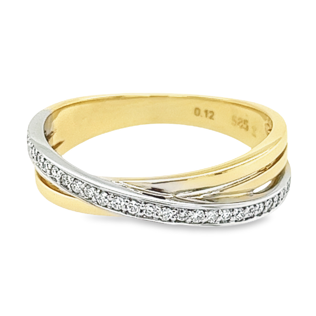 Bicolor ring met diamanten