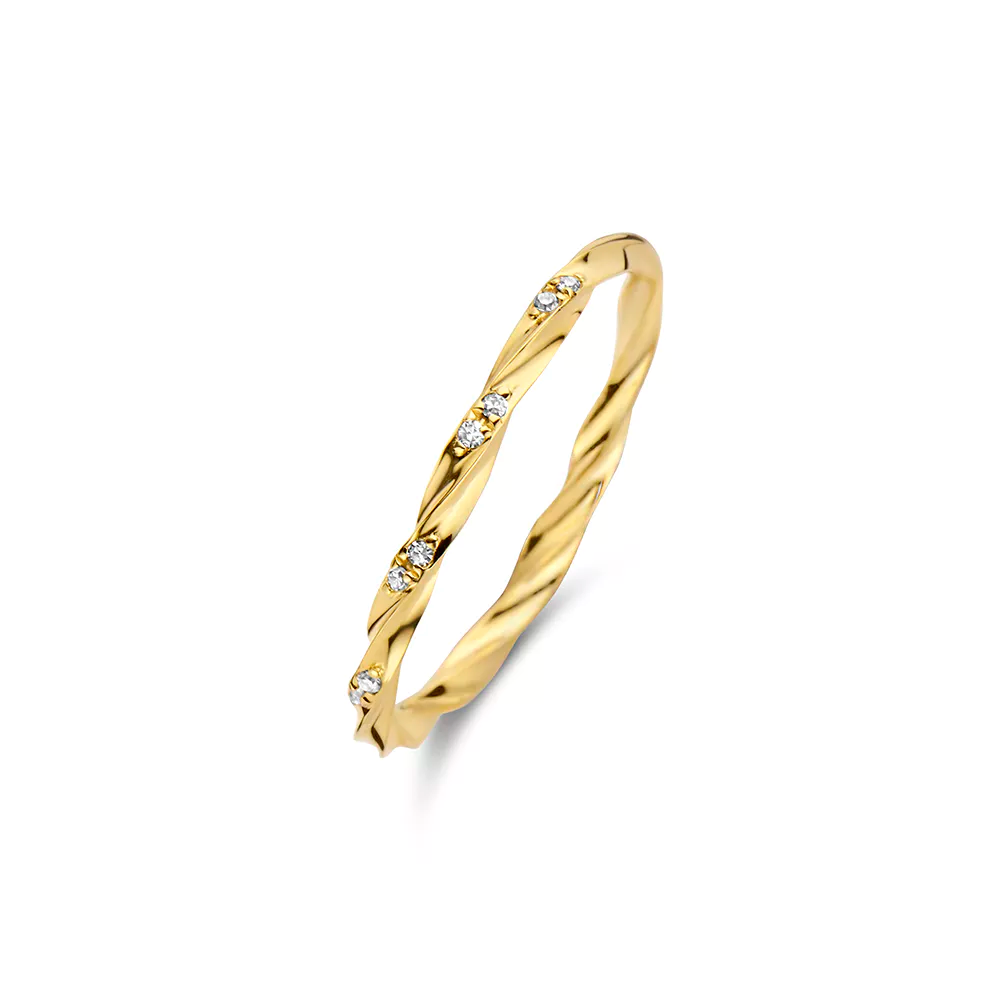 De Diamanti Per Tutti ring, model M1770-3S5-S54, is een elegante ring, verguld met 18k gouden laag op 925 zilver. De ring bevat 8 diamanten met een totaal van 0.032ct. Ideaal om te dragen bij zowel formele als informele gelegenheden, voegt deze goudkleurige ring een vleugje verfijning en elegantie toe aan elke outfit.