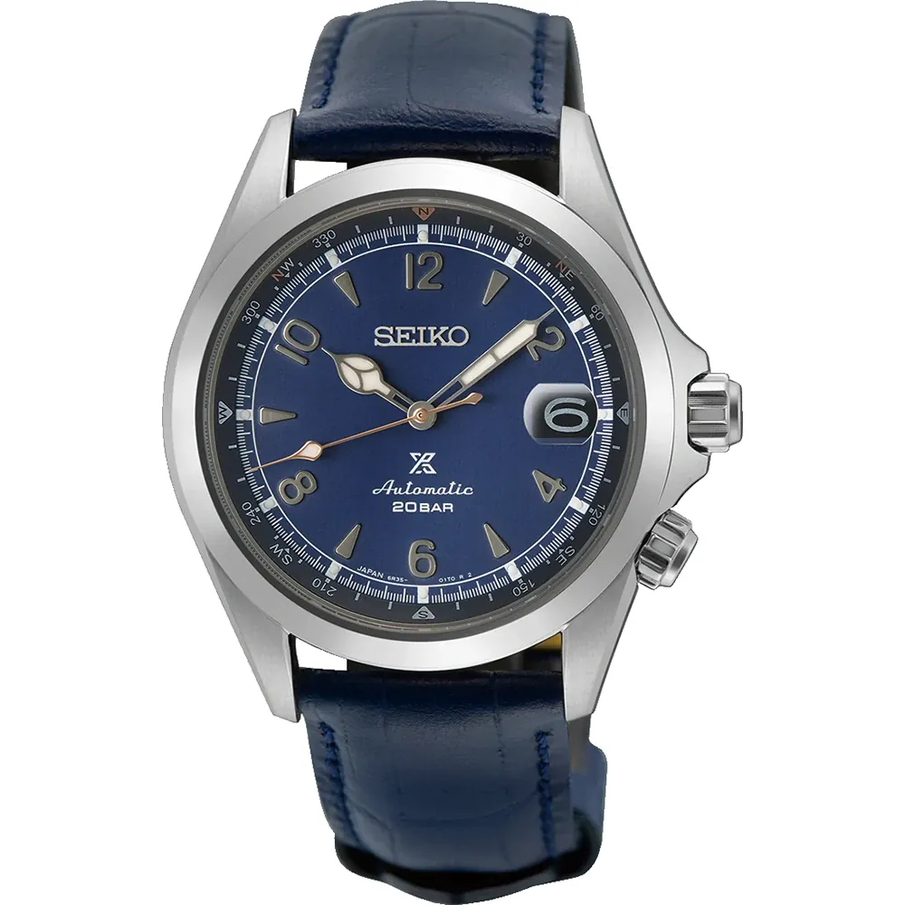 De nieuwe gelimiteerde editie Alpinist SPB531J1 is een eerbetoon aan Seiko's eerste sporthorloge uit 1959, opnieuw ge&iuml;nterpreteerd voor moderne ontdekkingsreizigers. Exclusief beschikbaar in Europa. Het kleurthema is ge&iuml;nspireerd op de nachtelijke hemel boven de Matterhorn. De diepblauwe wijzerplaat met een fijne verticale structuur doet denken aan heldere bergnachten. Met twee banden, een in marineblauw kalfsleer en een in nylon, past deze Alpinist zich aan elke stijl aan.
