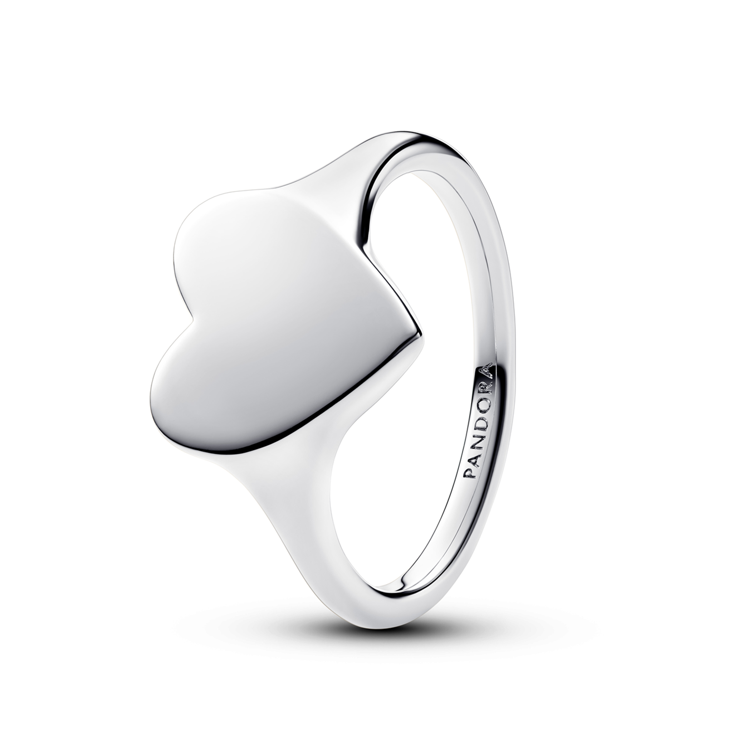 Engravable heart sterling silver ring