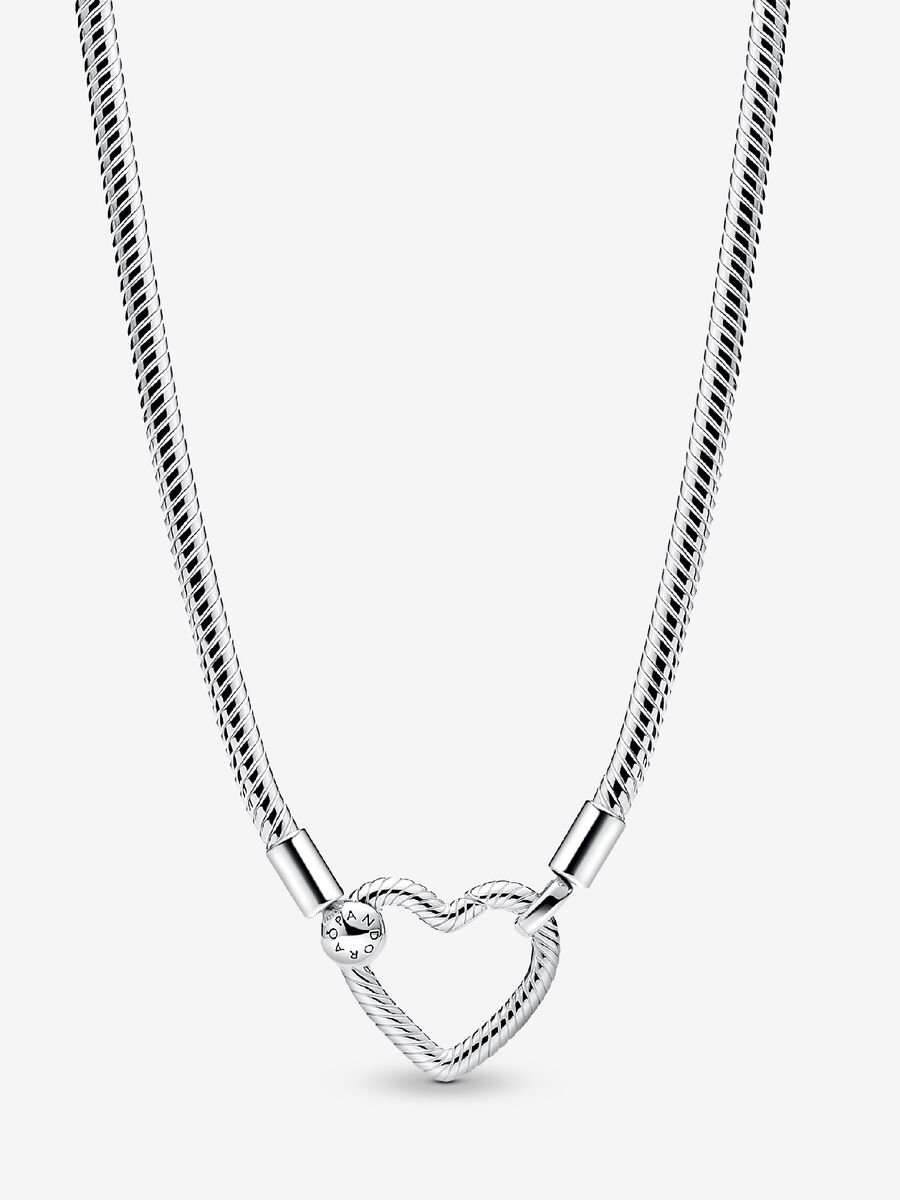 Zilver collier hart 45 cm