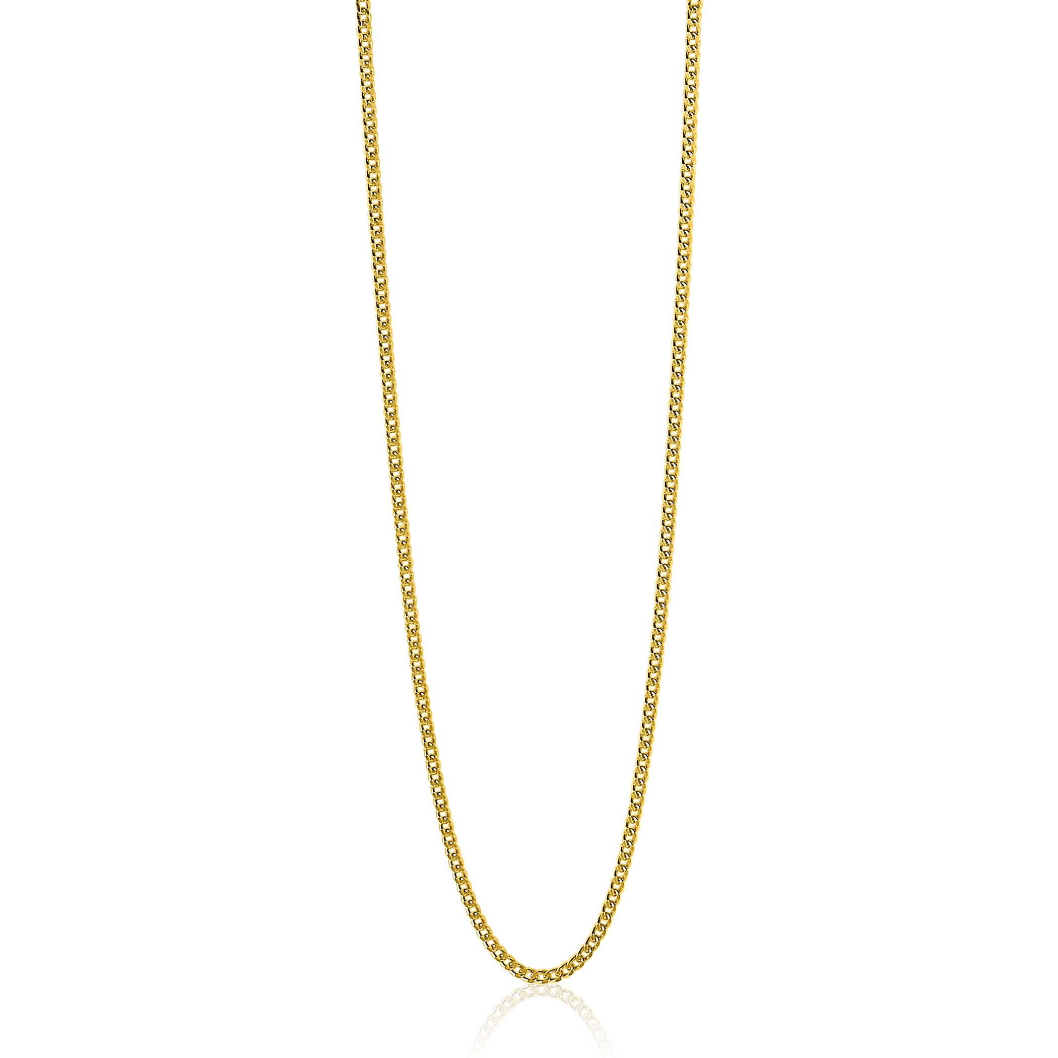 Zilveren collier geelgoud verguld. Schakel: Gourmet. Lengte: 60cm
