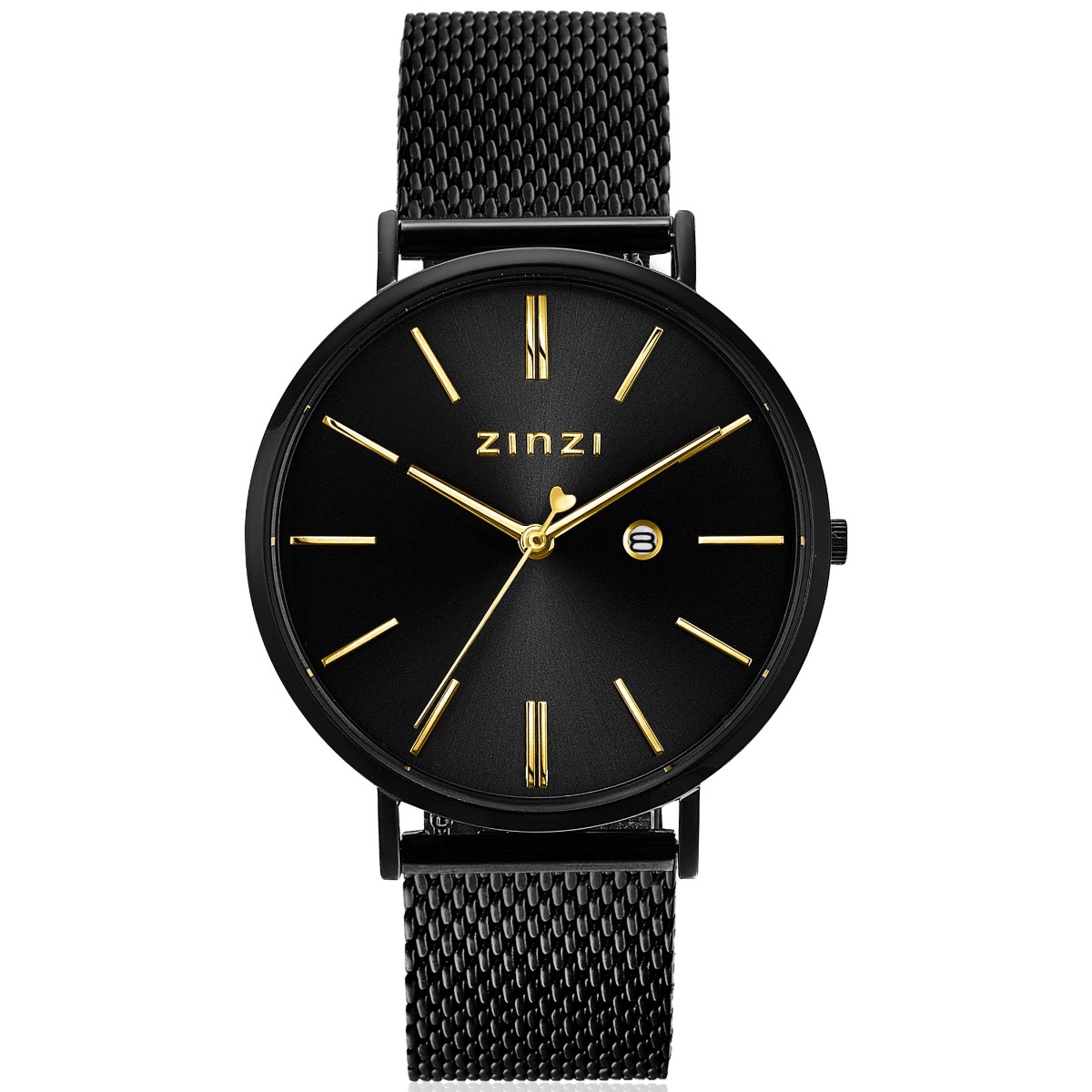 Zwart Retro Zinzi horloge met gratis armband twv 29.95