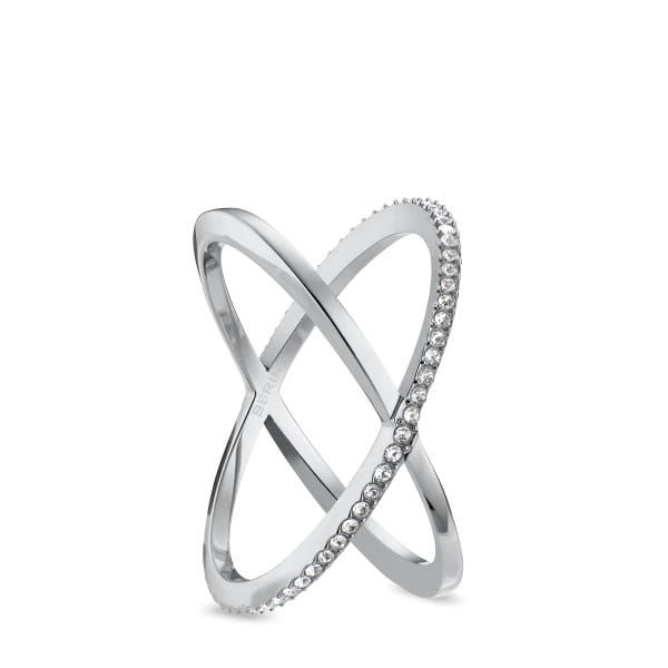  Elegant en opvallend &ndash; deze ring uit de Arctic Symphony collectie valt op door zijn verfijnde twist-design en elegante kruisvorm. De zilvergekleurde afwerking in combinatie met fonkelend kristalglas zorgt voor een moderne en vrouwelijke uitstraling &ndash; perfect voor dagelijks gebruik en feestelijke gelegenheden.  Sterkte & Duurzaamheid  Gemaakt van hoogwaardig roestvrij staal (316L &ndash; medisch staal), is deze armband bijzonder goed bestand tegen krassen, corrosie en slijtage &ndash; veel duurzamer dan gewone zilveren sieraden.  Huidvriendelijk  Het hypoallergene staal is ideaal voor een gevoelige huid. 
