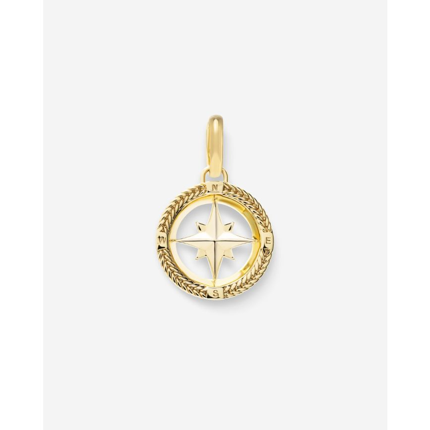 059GV one - Pendant Barbara Mini Compass Gold Vermeil