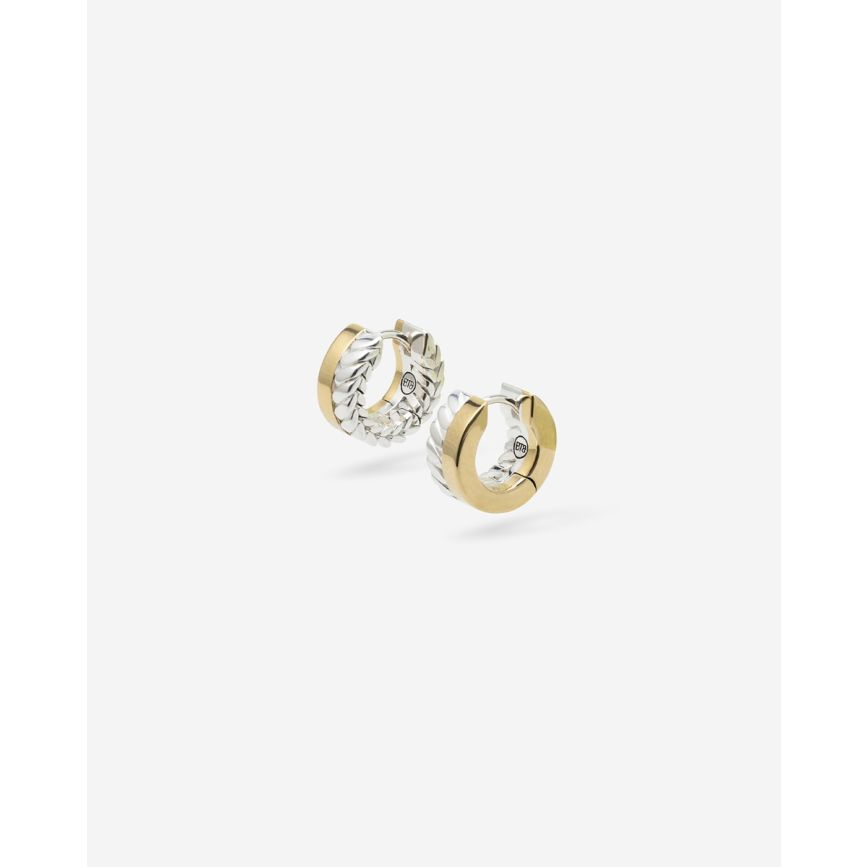 199GV one Dual Hoops Barbara Silver Gold Vermeil Set | 002J03199E900