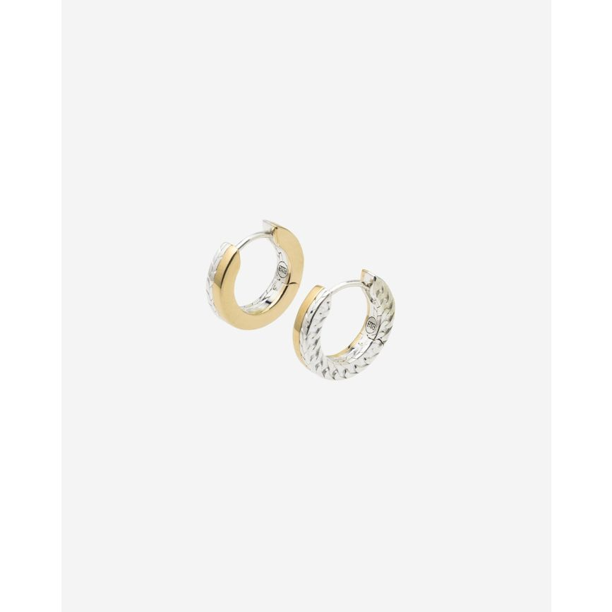 203GV one - Dual Hoops Esther Silver Gold Vermeil Set | 002J03203E900