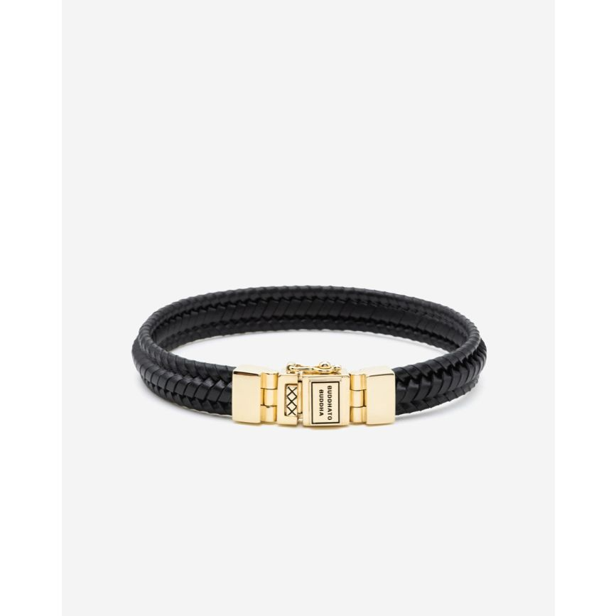 Collectie	Edwin
Slot	Bakslot met 8 sluiting
Materiaal	Premium gold plated recycled 925 Silver / Leather
Geslacht	Unisex
Home
Edwin Small Armband Leer Verguld Zwart
