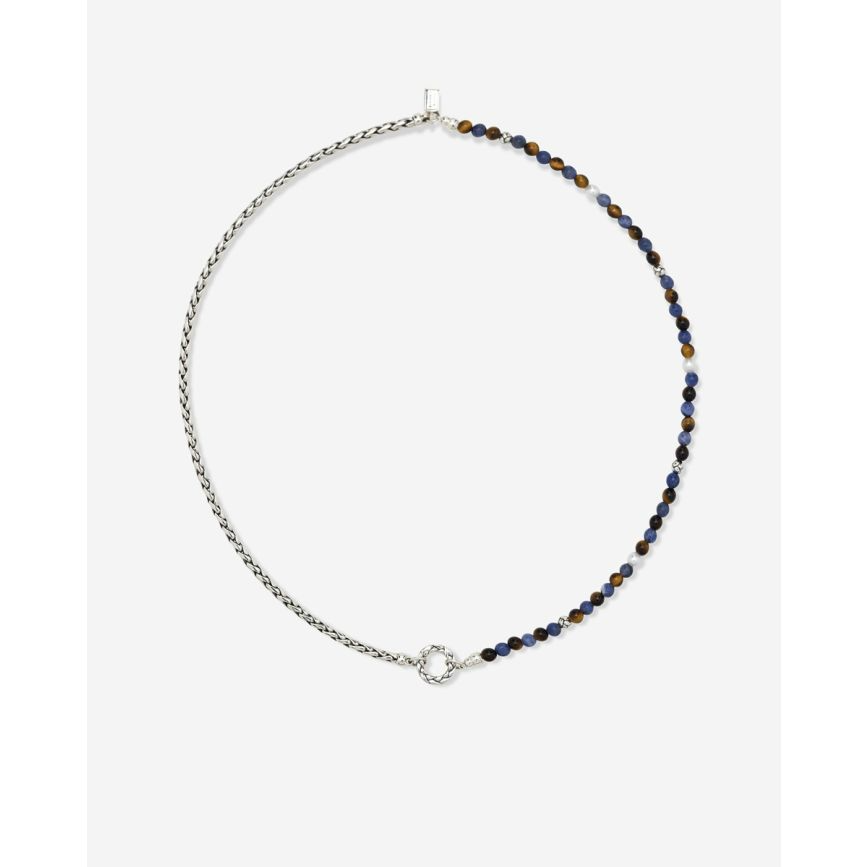 177TIS 45cm - Stacking Necklace Spirit Bead Silver Tiger Eye Sodalite | 001J04177F445