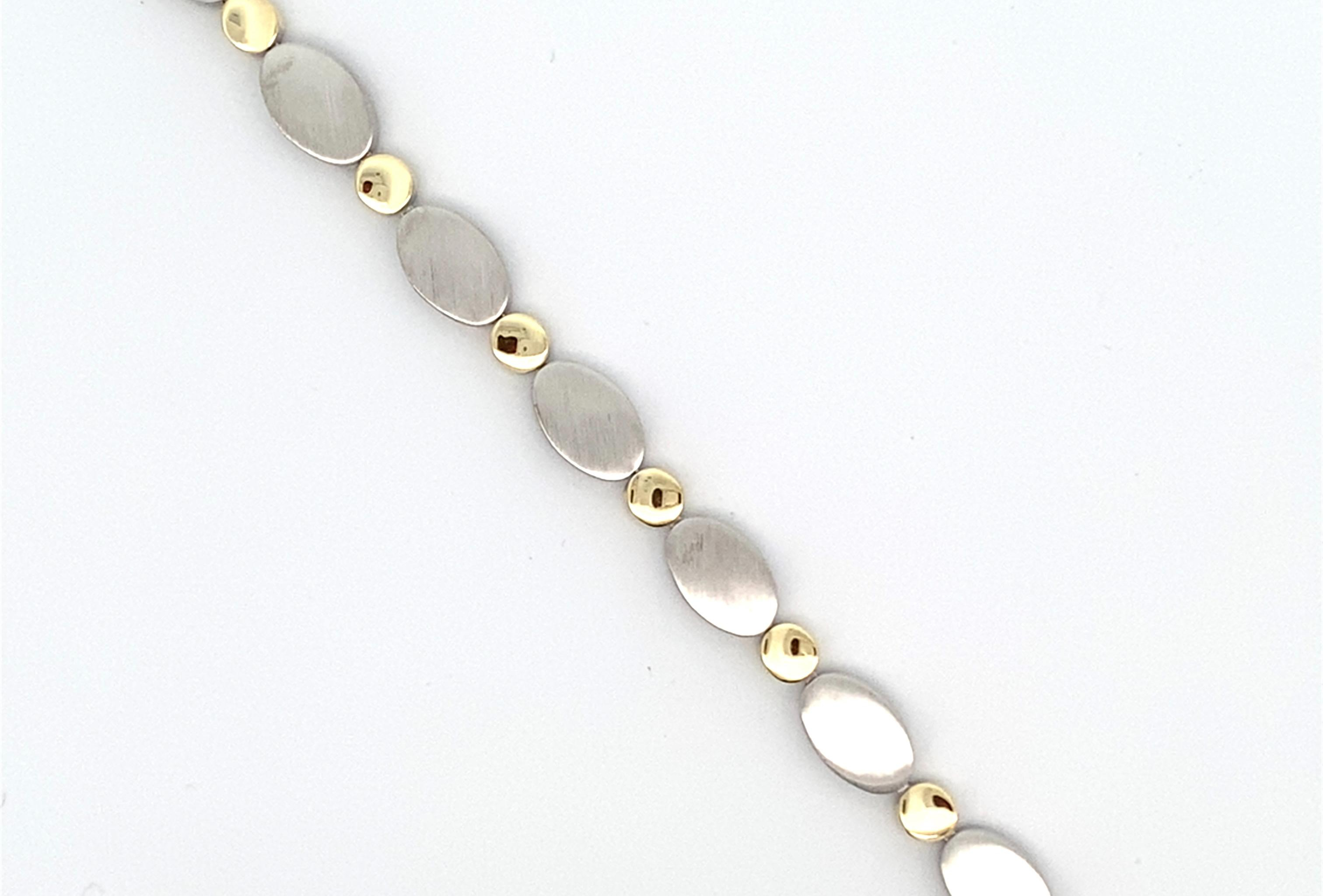 Prachtige bicolor zilveren armband.