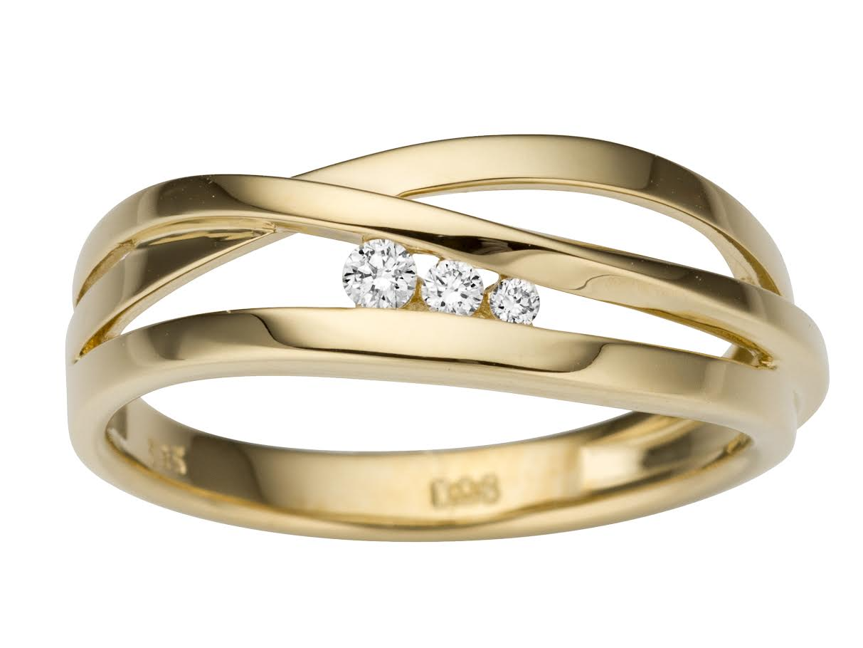 De GGA6935 crossover ring met briljanten is een elegante gouden ring van 14 karaat. Met drie briljant geslepen diamanten van elk 0.08 karaat en een zuiverheid van SI1, straalt deze ring verfijning uit. Draag hem solo voor een subtiele elegantie of combineer met andere ringen voor een stijlvolle look. Geschikt voor maat 56.