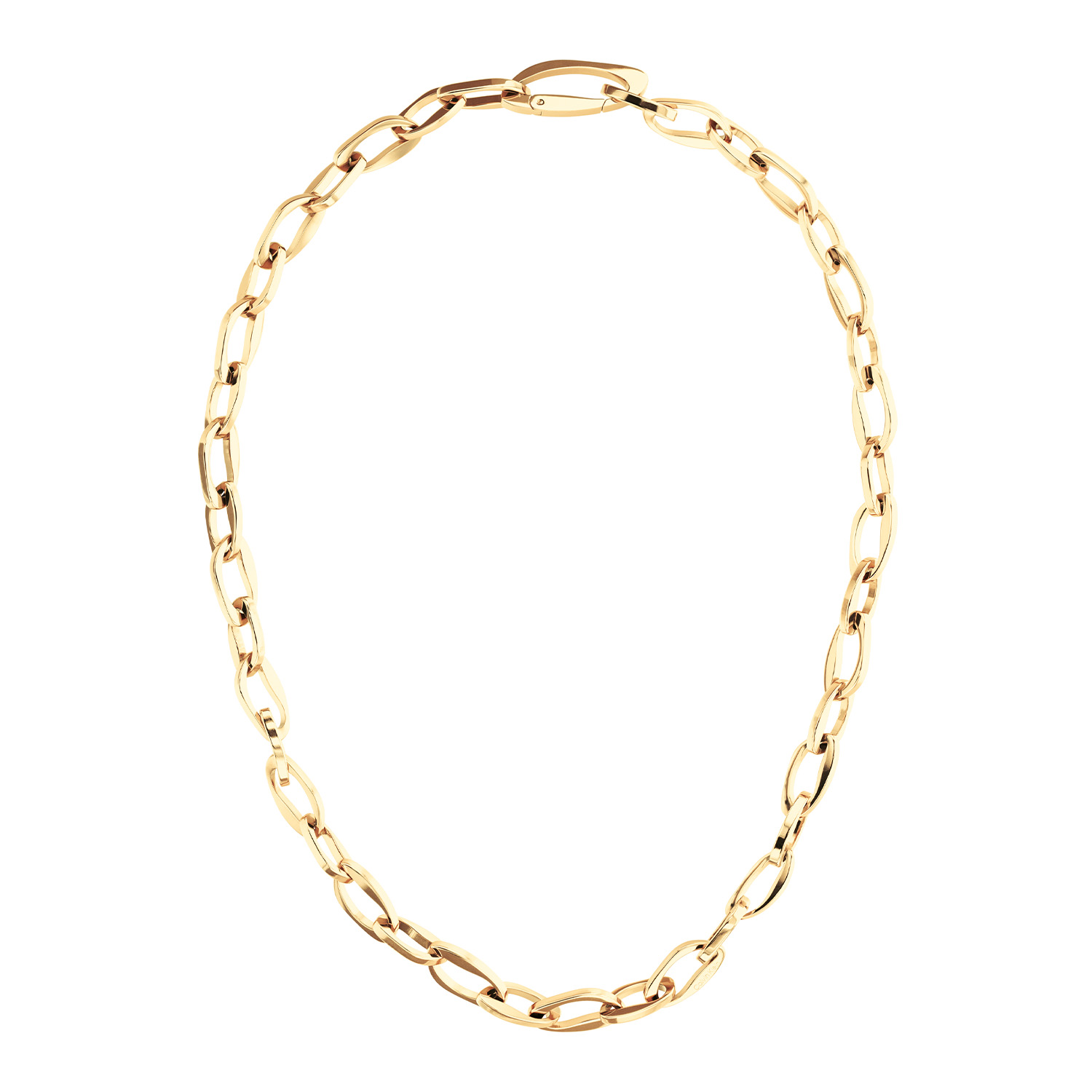 Calvin Klein CJ35000805 Dames Ketting Staal
Deze stalen dames ketting van Calvin Klein met nr CJ35000805 heeft een stoere look. De stalen goudkleurige glimmende grove schakelketting heeft de sluiting in schakelvorm en is daardoor niet zichtbaar. Een echte blikvanger. Leuk te combineren met andere sieraden uit de serie van Calvin Klein.

OVER CALVIN KLEIN
Calvin Klein is een wereldwijd lifestylemerk dat gewaagde, vooruitstrevende idealen en een verleidelijke, vaak minimalistische, esthetiek nastreeft. Calvin Klein werd groot in de jaren 70 door haar mode- en merkjeans collecties. In de jaren 80 lanceerde Calvin Klein haar spraakmakende ondergoed dat uitdrukkelijk van logo &rsquo;s voorzien was. Vanwege het grote succes is het merk ook succesvol uitgerold in Accessoires, Parfums, Home, Brillen, Golf, Horloges en Sieraden.
Sinds de oprichting in 1968 door Calvin Klein, heeft het merk haar reputatie opgebouwd als leider in de Amerikaanse mode, dankzij een cleane esthetiek en innovatieve ontwerpen. Calvin Klein wil haar publiek verleiden en inspireren door middel van provocerende beelden en opvallende ontwerpen die prikkelen. 

SPECIFICATIES:
- Stalen dames ketting
- Goudkleurig staal 
- Glimmend
- Totale lengte: 40cm