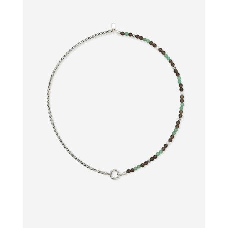 177AV 45cm - Stacking Necklace Spirit Bead Silver Aventurine | 001J04177F345