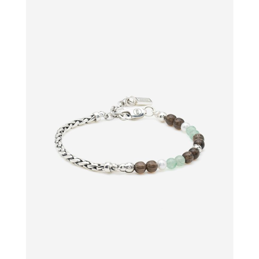 038AV C-E - Stacking Bracelet Spirit Bead Silver Aventurine Smokey | 001J01038F390