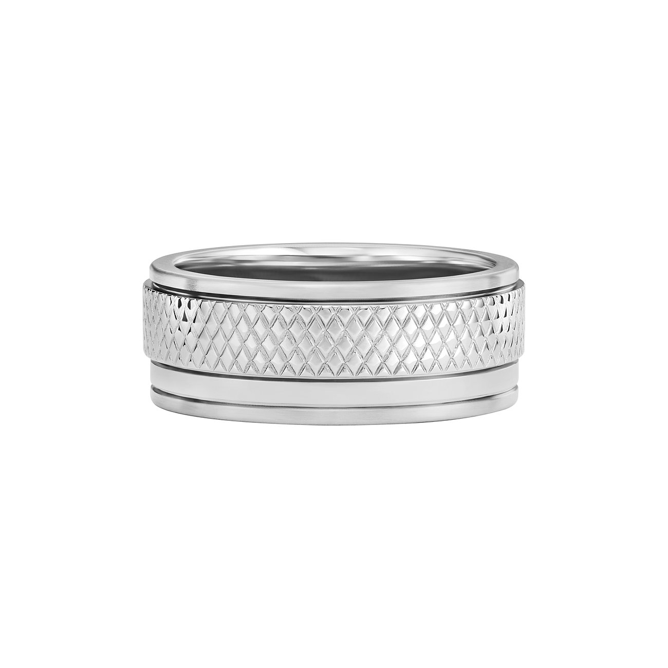 De Knox-collectie is voorzien van onze Signature Knurling: een diamantgeëtste textuur, geïnspireerd op Amerikaanse innovatie en al decennialang gebruikt op onze horlogekronen. De textuur geeft deze klassieke ring een moderne look.