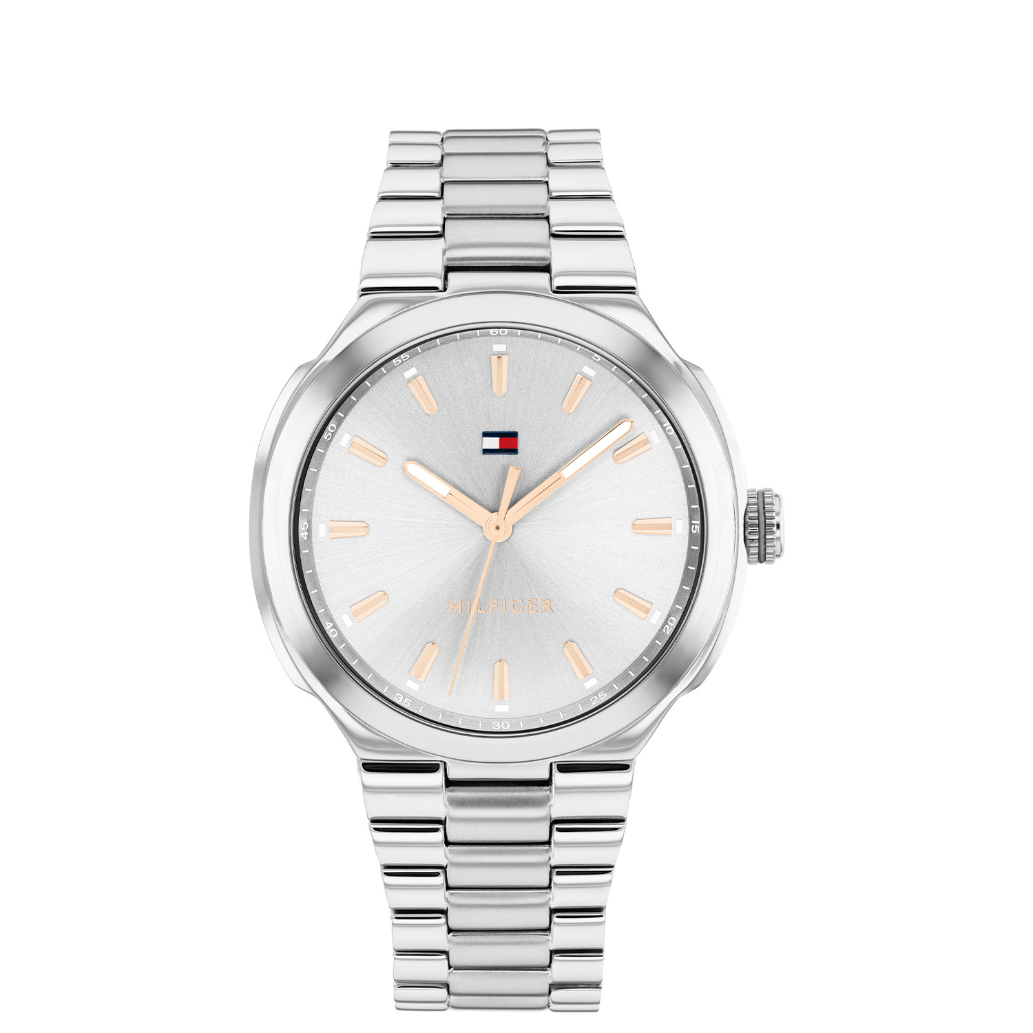 Tommy Hilfiger TH1782817 Horloge Dames Staal Zilverkleurig 36mm
Dit specifieke horloge van Tommy Hilfiger uit de Georgia serie met artikelnr: TH1782817 is een casual dameshorloge die niet in je collectie mag ontbreken. Het stalen dameshorloge heeft een ronde zilverkleurige kast met een glanzende bezel en een lichtgrijze sunray wijzerplaat met fijne wijzers en uurstrepen in rosékleur. Aan de kast zit een zilverkleurige schakelband met een vouwsluiting. Het horloge heeft een mineraalglas, een afmeting van 36mm en is 3ATM.  

Het merk:
Sinds de lancering van het merk in 1985 is Tommy Hilfiger wereldwijd bekend geworden als pionier van de klassieke Amerikaanse coole stijl. Geïnspireerd door de iconische popcultuur en het Amerikaanse erfgoed. De dames en herencollectie van dit seizoen bestaan uit minimalistische silhouetten en rustieke lederen details. De herenhorlogecollectie biedt iconische uurwerken met roestvrijstalen, lederen en siliconen banden.

Specificaties:
- Mineraalglas
- Ronde kast 36mm
- Zilverkleurige kast
- Grijze wijzerplaat
- Zilverkleurige schakelband 
- 3ATM