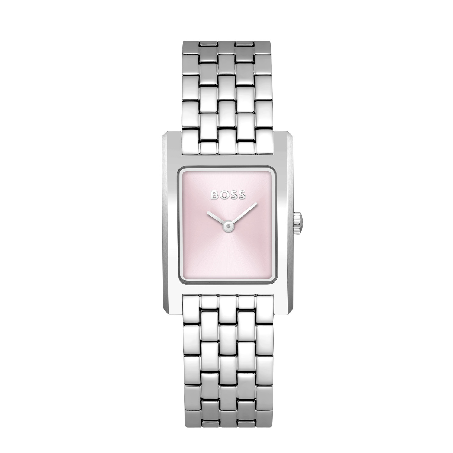 BOSS HB1502743 LUCY Dameshorloge 22x24,5mm 
Dit BOSS horloge uit de LUCY serie met artikelnr: HB1502743 heeft een chique look. Zeer geschikt voor de moderne stijlvolle vrouw van nu. Het stalen dameshorloge valt op door zijn rechthoekige horlogekast met een roze wijzerplaat met minimalistische wijzers. Aan de kast zit een stalen schakelband met druksluiting. De kast van het horloge heeft een afmeting van 22x24,5mm met mineraalglas en is 3ATM. 

HET MERK:
HUGO BOSS is afgestemd op levensstijlen waar het gaat om kwaliteit en precisie. Het wereldwijde fashionlabel is verdeeld in twee merken: BOSS en HUGO. Het merk BOSS biedt geavanceerde, moderne horloges gericht op kwaliteit en design om een onberispelijke look te creëren – of het nu zakelijk, casual of sportief is. De horloge collectie van BOSS is perfect afgestemd op levensstijlen waar het gaat om kwaliteit en precisie. BOSS is op maat gemaakt in een onberispelijke stijl.

Blijf stijlvol bij de tijd. Voor de BOSS-vrouw is stijl het handelsmerk en draait alles om
details. Breng uw look naar een hoger niveau met onze nieuwe en kenmerkende horlogecollectie.

SPECIFICATIES:
- Mineraalglas
- Rechthoekige kastvorm
- Stalen horlogekast
- Roze wijzerplaat
- Stalen schakelband