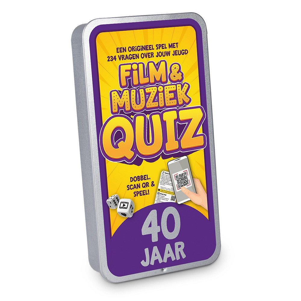 De eerste noten van een liedje, de intro van een film of serie: het brengt je gelijk terug naar een specifiek moment. Een superleuk feestje, een romantische date of het doet je aan iemand denken. En muziek, films en series uit jouw jeugd doen dat natuurlijk helemaal!

Elk spel bevat 19 kaartjes en 2 dobbelstenen in een blikje met een luxe schuifbare deksel. Met in totaal 234 vragen per spel is het een uitdagende en vermakelijke ervaring die zeker niet na 1 keer spelen verveelt.

De spellen hebben een formaat van 7,5 x 14 x 2 cm en zijn daarmee uitstekend geschikt als brievenbuscadeautje. Voor het spelen van de spellen is er een werkende internetverbinding nodig en een mobiel apparaat zoals bijv. mobiele telefoon of tablet. De gebruikte QR-codes in de spellen leiden naar Spotify en YouTube.