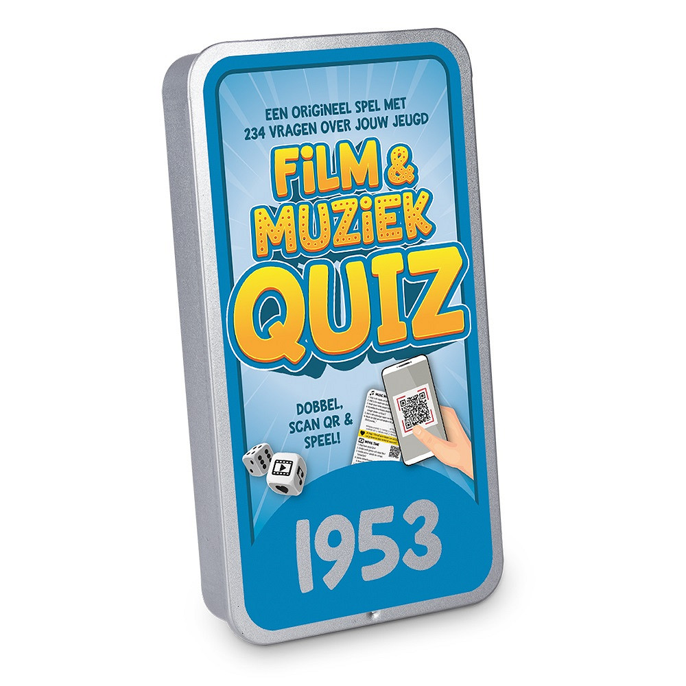 
De eerste noten van een liedje, de intro van een film of serie: het brengt je gelijk terug naar een specifiek moment. Een superleuk feestje, een romantische date of het doet je aan iemand denken. En muziek, films en series uit jouw jeugd doen dat natuurlijk helemaal!

Elk spel bevat 19 kaartjes en 2 dobbelstenen in een blikje met een luxe schuifbare deksel. Met in totaal 234 vragen per spel is het een uitdagende en vermakelijke ervaring die zeker niet na 1 keer spelen verveelt.

De spellen hebben een formaat van 7,5 x 14 x 2 cm en zijn daarmee uitstekend geschikt als brievenbuscadeautje. Voor het spelen van de spellen is er een werkende internetverbinding nodig en een mobiel apparaat zoals bijv. mobiele telefoon of tablet. De gebruikte QR-codes in de spellen leiden naar Spotify en YouTube.