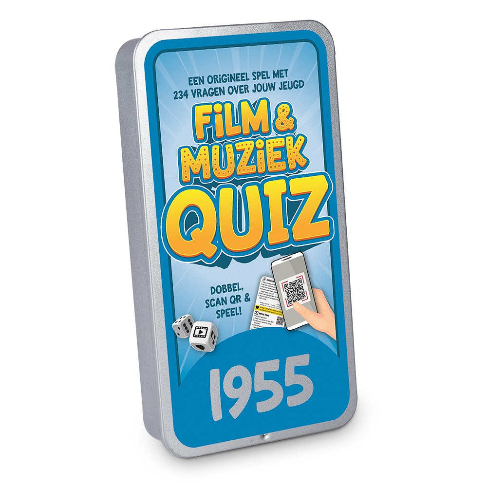 De eerste noten van een liedje, de intro van een film of serie: het brengt je gelijk terug naar een specifiek moment. Een superleuk feestje, een romantische date of het doet je aan iemand denken. En muziek, films en series uit jouw jeugd doen dat natuurlijk helemaal!

Elk spel bevat 19 kaartjes en 2 dobbelstenen in een blikje met een luxe schuifbare deksel. Met in totaal 234 vragen per spel is het een uitdagende en vermakelijke ervaring die zeker niet na 1 keer spelen verveelt.

De spellen hebben een formaat van 7,5 x 14 x 2 cm en zijn daarmee uitstekend geschikt als brievenbuscadeautje. Voor het spelen van de spellen is er een werkende internetverbinding nodig en een mobiel apparaat zoals bijv. mobiele telefoon of tablet. De gebruikte QR-codes in de spellen leiden naar Spotify en YouTube.