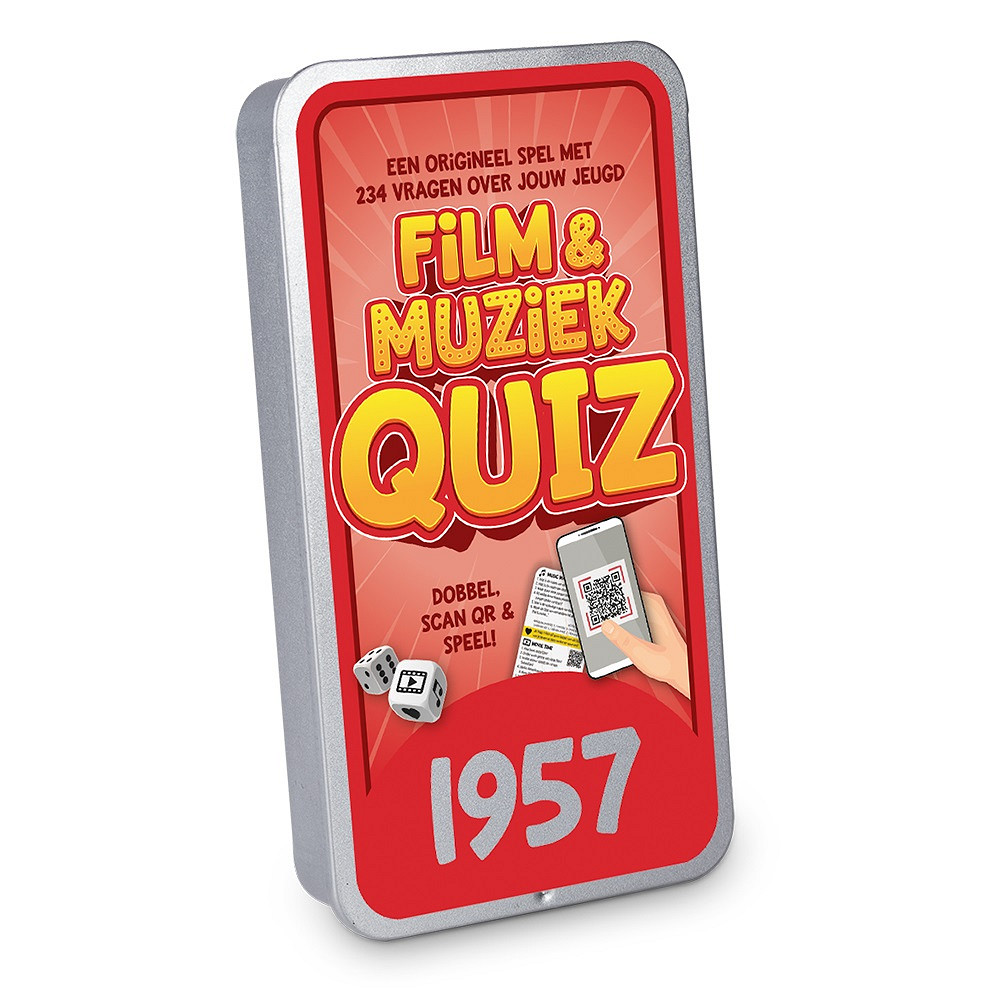 De eerste noten van een liedje, de intro van een film of serie: het brengt je gelijk terug naar een specifiek moment. Een superleuk feestje, een romantische date of het doet je aan iemand denken. En muziek, films en series uit jouw jeugd doen dat natuurlijk helemaal!

Elk spel bevat 19 kaartjes en 2 dobbelstenen in een blikje met een luxe schuifbare deksel. Met in totaal 234 vragen per spel is het een uitdagende en vermakelijke ervaring die zeker niet na 1 keer spelen verveelt.

De spellen hebben een formaat van 7,5 x 14 x 2 cm en zijn daarmee uitstekend geschikt als brievenbuscadeautje. Voor het spelen van de spellen is er een werkende internetverbinding nodig en een mobiel apparaat zoals bijv. mobiele telefoon of tablet. De gebruikte QR-codes in de spellen leiden naar Spotify en YouTube.