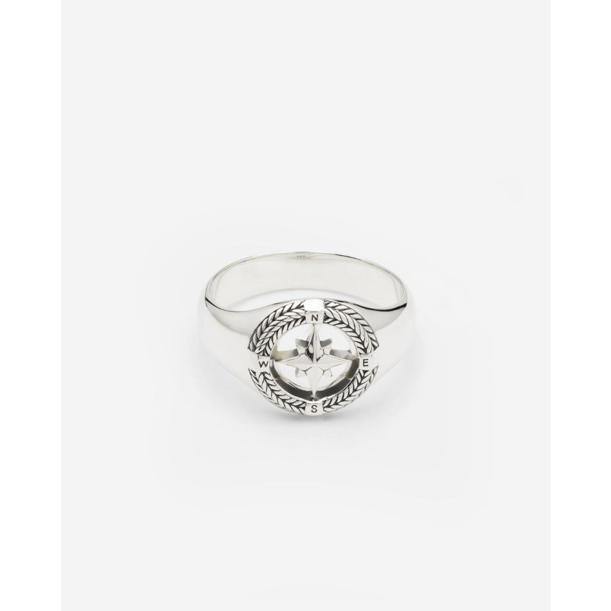 057 21 Signet Ring Compass Silver | 001J020570121