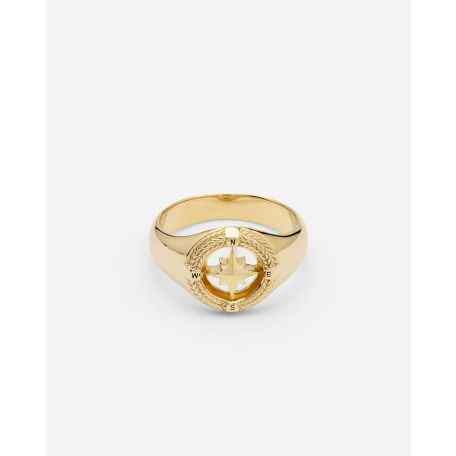 057GV 17.5 Signet Ring Compass Gold Vermeil | 001J02057E977