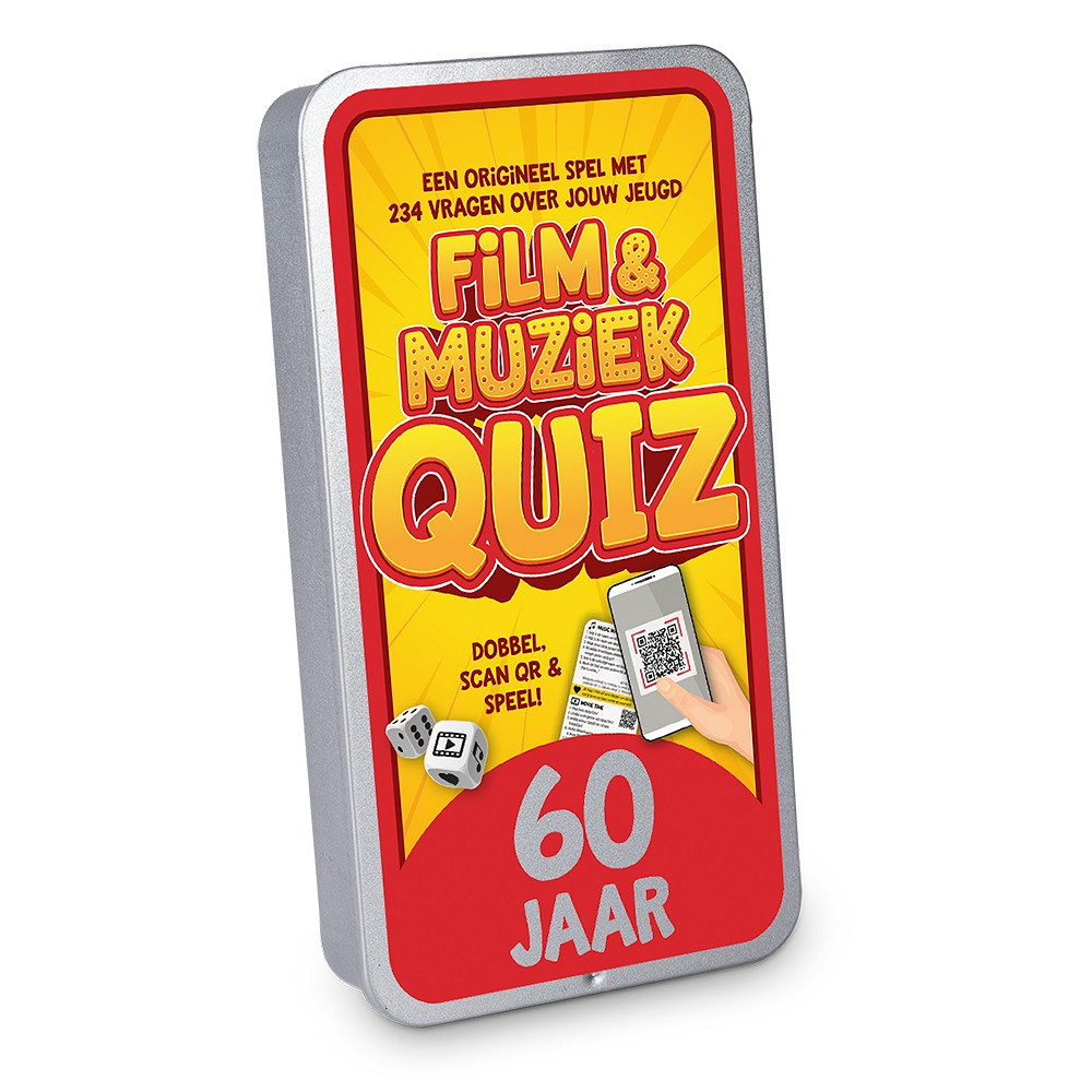 De eerste noten van een liedje, de intro van een film of serie: het brengt je gelijk terug naar een specifiek moment. Een superleuk feestje, een romantische date of het doet je aan iemand denken. En muziek, films en series uit jouw jeugd doen dat natuurlijk helemaal!

Elk spel bevat 19 kaartjes en 2 dobbelstenen in een blikje met een luxe schuifbare deksel. Met in totaal 234 vragen per spel is het een uitdagende en vermakelijke ervaring die zeker niet na 1 keer spelen verveelt.

De spellen hebben een formaat van 7,5 x 14 x 2 cm en zijn daarmee uitstekend geschikt als brievenbuscadeautje. Voor het spelen van de spellen is er een werkende internetverbinding nodig en een mobiel apparaat zoals bijv. mobiele telefoon of tablet. De gebruikte QR-codes in de spellen leiden naar Spotify en YouTube.
