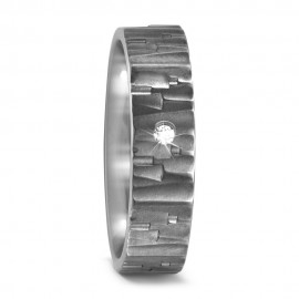 Titan Factory ring met diamant 0.03ct titan 6mm